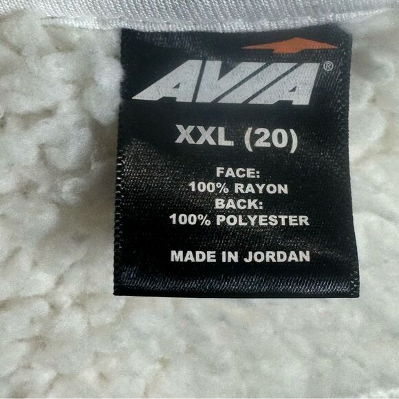 Avia white Sherpa lined sweater cardigan jacket with pockets size XXL - Picture 6 of 7